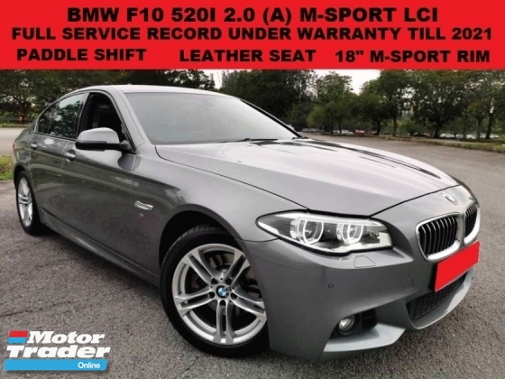 2016 BMW 5 SERIES 520I F10 2.0 (A) M- SPORT LCI FULL SERVICE RECORD UNDER WARRANTY TILL 2021PADDLE SHIFT LEATHER SEAT