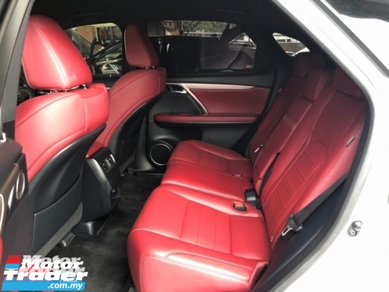 2017 LEXUS RX RX200t F Sport 2.0 Turbo Original 360 Surround Camera Pre-Crash Head Up Display HUD Intelligent Running Full-3LED Lights Lane Departure Assist Multi Function Paddle Shift Steering Smart Entry Lane Departure Assist Aircon-Vent Seats Bluetooth Unreg