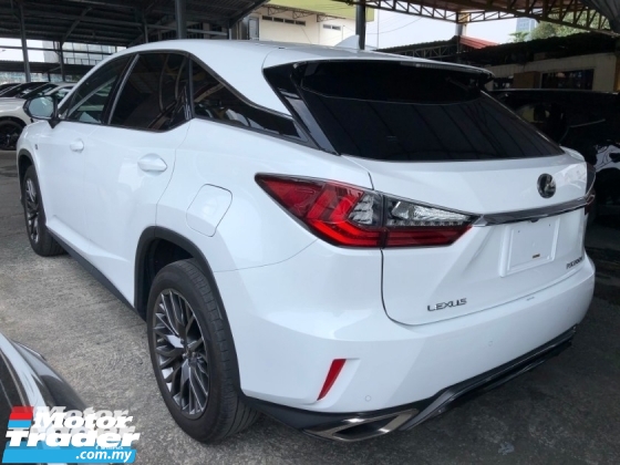 2017 LEXUS RX RX200t F Sport 2.0 Turbo Original 360 Surround Camera Pre-Crash Head Up Display HUD Intelligent Running Full-3LED Lights Lane Departure Assist Multi Function Paddle Shift Steering Smart Entry Lane Departure Assist Aircon-Vent Seats Bluetooth Unreg