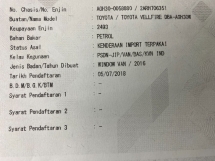 2015 TOYOTA VELLFIRE 2.5 (一个) Z 寄存器 2018 7座2P/门真空启动凸轮