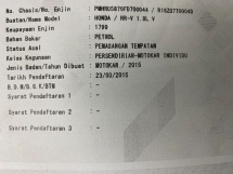 2015 HONDA HR-V 1.8 V Waran Percuma Kamera Push Start Masuk Tanpa Kunci