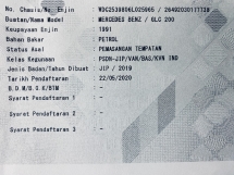 2019 MERCEDES-BENZ GLC 200 2.0 (A) Facelift CKD Berdaftar 2020 F/Perkhidmatan