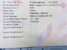 2021 MAZDA CX-8 2.5L HIGH CKD 全面服务记录 U/保修 2026