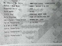 2020 HONDA ODYSSEY 2.4 Waranti Perkhidmatan Penuh EXV CBU 53K KM Sehingga 2025