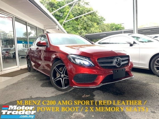 2015 MERCEDES-BENZ C-CLASS C200 AMG SPORT RED LEATHER ( HUD ( POWER BOOT ( MEGA SPEC )