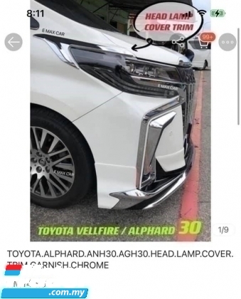 TOYOTA VELLFIRE ALPHARD ANH30 AGH30 HEAD LAMP COVER TRIM GARNISH CHROME Exterior & Body Parts > Car body kits