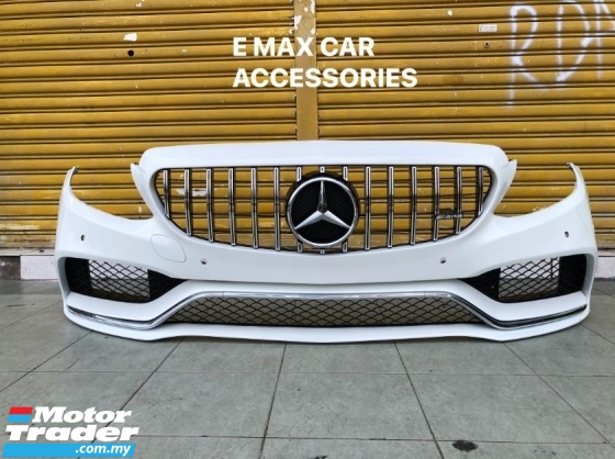 MERCEDES BENZ W205 c Class C180 C200 C250 C300 C350 c63 bumper bodykit Front bumper set with grille Side skirt with chrome Rear bumper with refuser and double exhaust Exterior & Body Parts > Car body kits