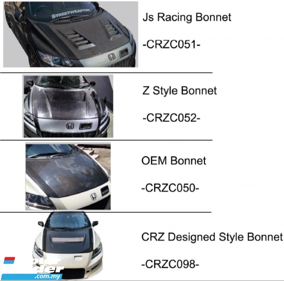 Honda CRZ Crz zf1 zf2 carbon fiber fibre front bonnet hood bonet js racing z oem style designed air vent trim cover lip Exterior & Body Parts > Body parts 