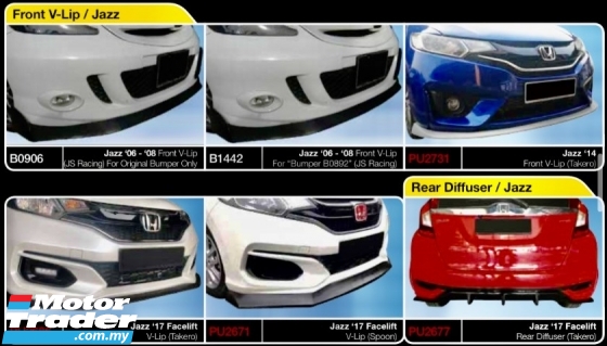 Honda jazz gd gk gk5 front rear bumper lip skirt diffuser 2003 2004 2005 2006 2007  2014 2015 2016 2017 2018 2019 2020 Exterior & Body Parts > Car body kits 