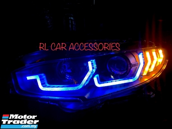 Honda Civic fc 3D halo BMW style projector headlamp headlight head lamp light bar 2016 2017 2018 2019 2020 2021 Exterior & Body Parts > Lighting 