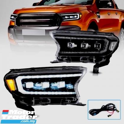 ford ranger T7 T8 Version 2 tri projector headlamp headlight signal DRL head lamp light LED 2016 2017 2018 2019 2020 Exterior & Body Parts > Lighting 