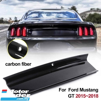 Ford Mustang Carbon Fiber Rear playe Lid Trunk Decklid Panel Cover Kit Boot garnish trim lip 2015 2016 2017 2018 2019 Exterior & Body Parts > Car body kits 