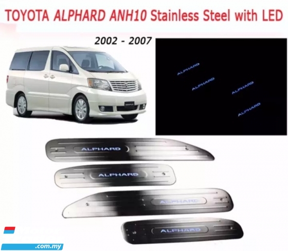 Toyota alphard anh10 foot door side step steel 2003 2004 2005 2006 2007 led lamp light kick scuff anh 10 bodykit cover Exterior & Body Parts > Body parts 