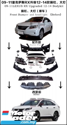 Lexus rx270 rx350 20092011 convert facelift 2012 Front bumper grill grille bodykit body kit RX head lamp headlight Exterior & Body Parts > Car body kits 
