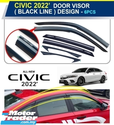 Honda Civic FE 2022 2023 2024 Injection window door sun visor air press lip visors garnish cover bodykit body kit Exterior & Body Parts > Others 