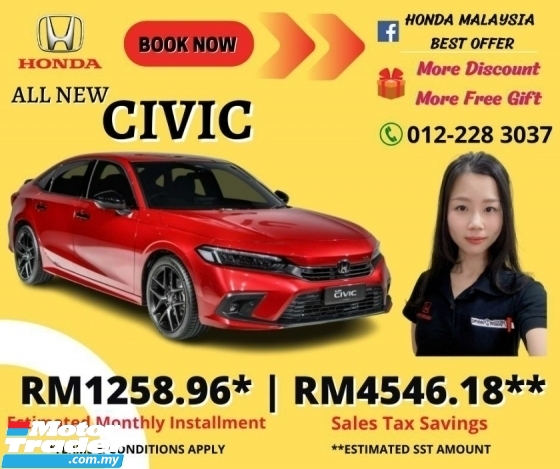 2022 HONDA CIVIC  Special Cash Rebate Accessories Vouchers 0% Tax Low D/payment & Interest rate What are you waiting 