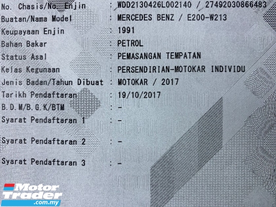 2017 梅赛德斯 - 奔驰E级E200 2.0 (一个) CKD AVT 54K KM 完整服务记录 