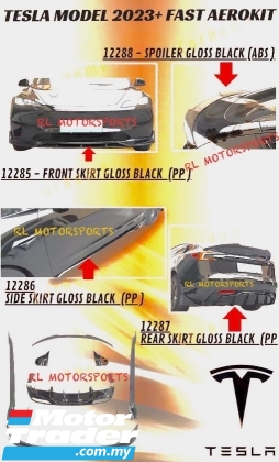 Tesla 3 2024 Facelift Aero bodykit body kit front side rear skirt lip diffuser trunk spoiler splitter cover canard grill Exterior & Body Parts > Car body kits 