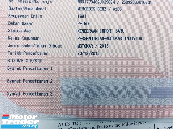 2018 MERCEDES-BENZ A250 2.0 (一个) AMG 64K KM 全程免费服务 2 年保修