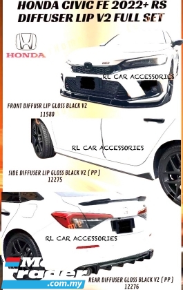 Honda civic FE 2022 2023 2024 2025 RS THAI Ver.2 bodykit body kit front side rear skirt lip diffuser akraprovic exhsust Exterior & Body Parts > Car body kits 