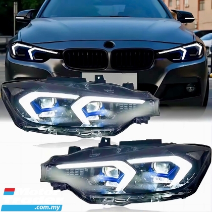 BMW F30 2013  2018 to Ver.2 G20 style front led headlamp headlight head lamp fog light bodykit body kit Exterior & Body Parts > Lighting 