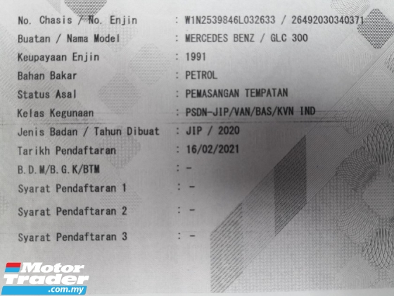 2020 MERCEDES-BENZ GLC-CLASS GLC300 2.0cc AMG Tahun Dibuat 2020 4Matic Mil 30000 km Sahaja Waranti CYCLE Servis Penuh kepada 2025