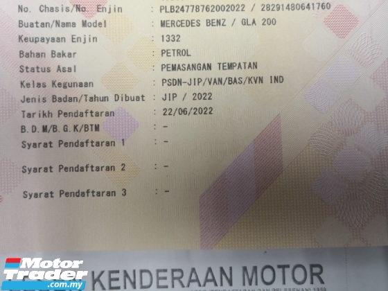 2022 奔驰GLA GLA200 1.3 渐进式 H247 制造年份 2022 CKD 完成 19000 km 仅 MBM 保修至六月 2026