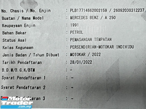 2022 MERCEDES-BENZ A250 2.0 (一个) AMG CKD 全面保修服务 2026