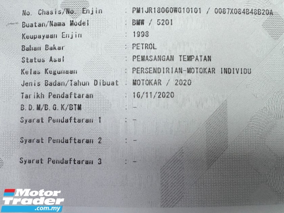 2020 BMW 5 SERIES 520 Full Service Record Under Warranty Till Nov 25