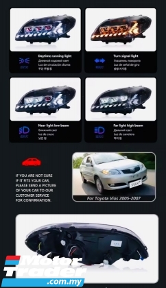 Toyota Vios NCP42 2005 2006 2007 Lexus Audi front led Headlamp headlight head lamp fog light DRL bodykit body kite Exterior & Body Parts > Lighting 