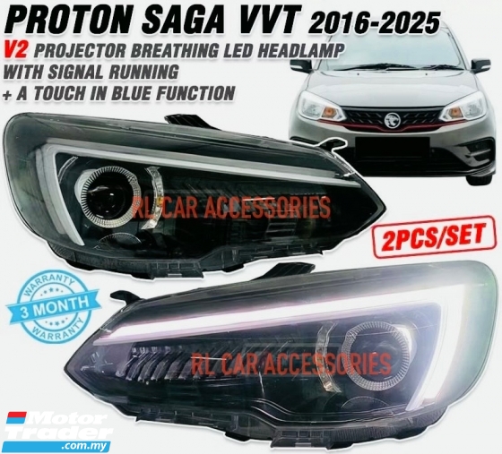 Proton saga VVT 2016  2025 V2 front led projector head lamp light headlamp headlight DRL bodykit body kit Exterior & Body Parts > Lighting 